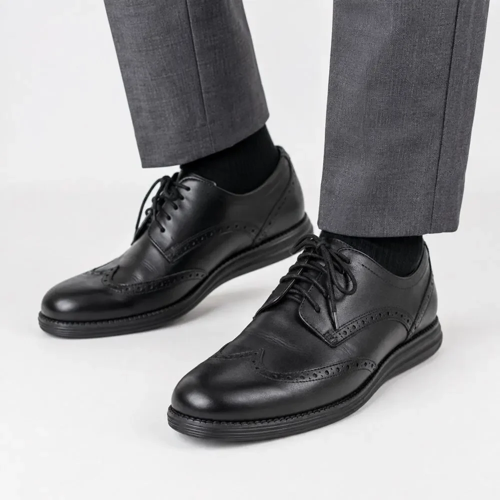 Cole Haan OriginalGrand Wingtip Oxford Black Leather Shoes Men 11M
